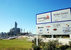 Photo by Mississippi Power - YOU’RE HERE: A sign welcomes truckers to the Kemper Project power plant located north of Meridian in east Mississippi.