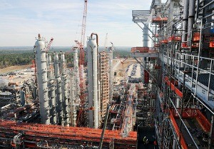 Photo by the Southern Company GASIFIER: Kemper’s gasifier unit is designed to convert lignite coal into synthesis gas, which can be burned in the facility’s turbines to generate electricity.