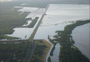 Flooding at the Morganza Spillway